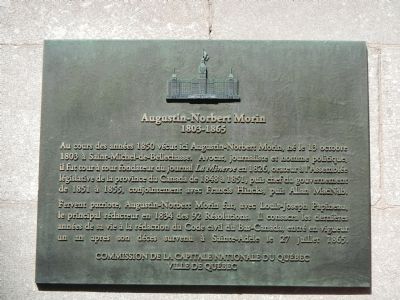 Augustin-Norbert Morin Marker. Click for full size. Augustin-Norbert Morin Marker image. Click for full size.