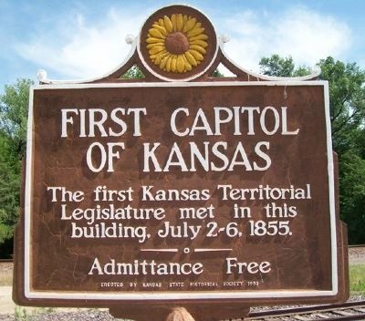 First Capitol of Kansas Marker. Click for full size. First Capitol of Kansas Marker image. Click for full size.