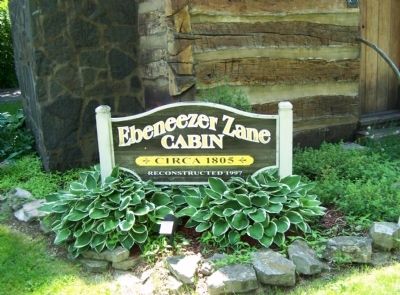 Ebenezer Zane Cabin Sign. Click for full size. Ebenezer Zane Cabin Sign image. Click for full size.