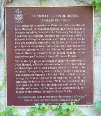 Le Vielle Prison de Qu�bec Marker image. Click for full size.