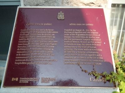 Hôtel-Dieu de Québec Historical Marker