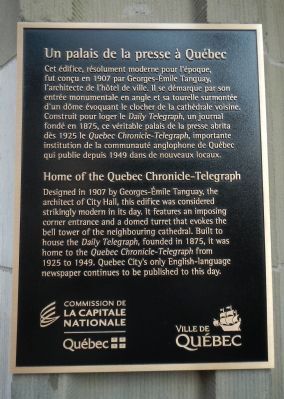 Home of the Quebec Chronicle-Telegraph Marker image. Click for full size.