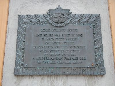 Louis Jolliet House Marker image. Click for full size.
