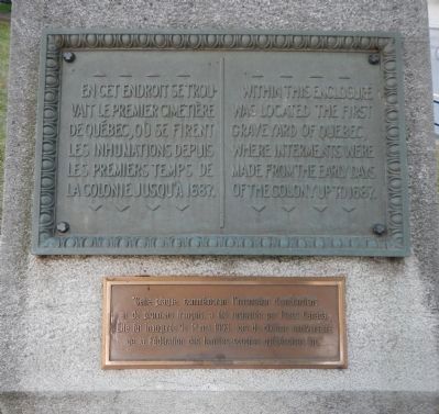 First Graveyard of Quebec Marker image. Click for full size.