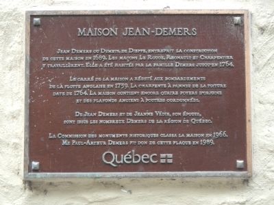 Maison Jean-Demers Marker image. Click for full size.