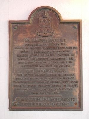 The Jacquet House Marker image. Click for full size.