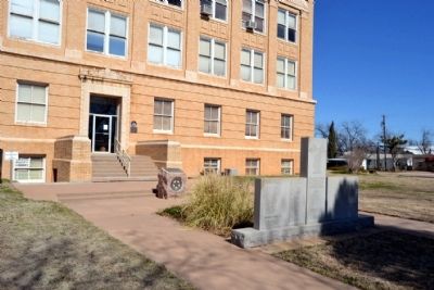 Markers in Front of Entrance<br>to Callahan County Courthouse image. Click for full size.