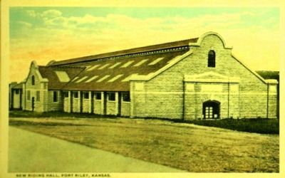 <i>New Riding Hall, Fort Riley, Kansas.</i> image. Click for full size.