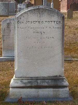 General Joseph G. Totten's Headstone<br>In Congressional Cemetery. Click for full size. General Joseph G. Totten's Headstone<br>In Congressional Cemetery image. Click for full size.