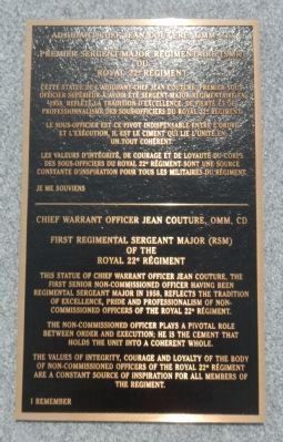 Chief Warrant Officier Jean Couture, OMN, CD Marker image. Click for full size.