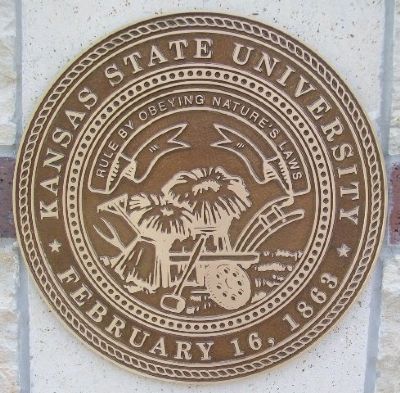 Kansas State University Emblem at Partner City Flag Plaza image. Click for full size.
