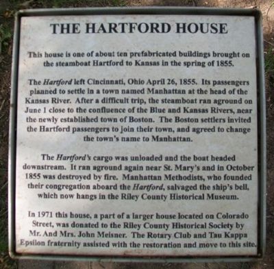 The Hartford House Marker. Click for more information. The Hartford House Marker image. Click for more information.