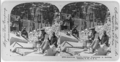 Quarrying granite - drilling preparatory to splitting, Concord, N.H. image. Click for full size.