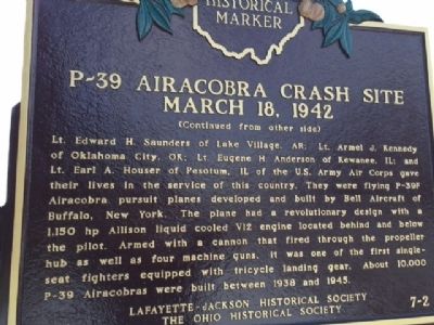 P-39 Airacobra Crash Site March 18, 1942 Marker image. Click for full size.