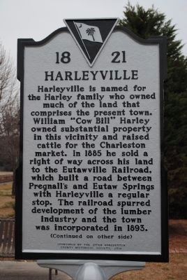 Harleyville Marker image. Click for full size.