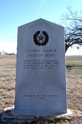 Captain Andrew Jackson Berry Marker image. Click for full size.