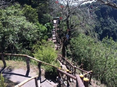 Hiking trails along the crater of Boqueron National Park image. Click for full size.