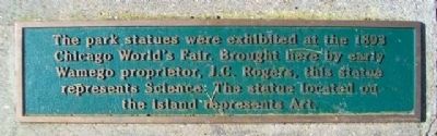 1893 Chicago World's Fair Statues Marker. Click for full size. 1893 Chicago World's Fair Statues Marker image. Click for full size.
