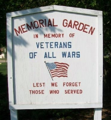 Memorial Garden Sign. Click for full size. Memorial Garden Sign image. Click for full size.