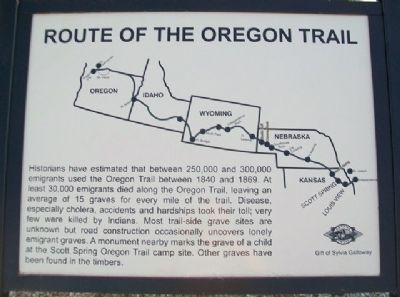Route of the Oregon Trail Marker image. Click for full size.
