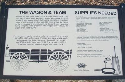 The Wagon & Team � Supplies Needed Marker image. Click for full size.