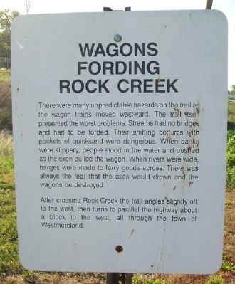 Wagons Fording Rock Creek Marker image. Click for full size.