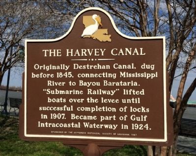 The Harvey Canal Marker. Click for full size. The Harvey Canal Marker image. Click for full size.