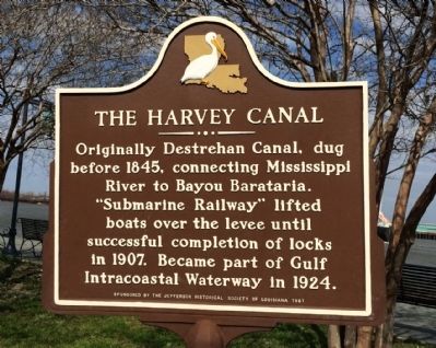 The Harvey Canal Marker image. Click for full size.