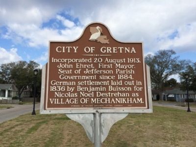 City of Gretna Marker image. Click for full size.