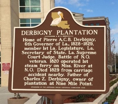 Derbigny Plantation Marker. Click for full size. Derbigny Plantation Marker image. Click for full size.