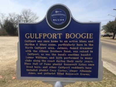 Gulfport Boogie Marker (Front). Click for full size. Gulfport Boogie Marker (Front) image. Click for full size.