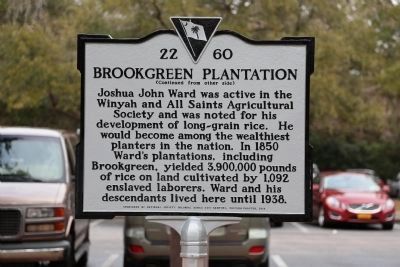 Brookgreen Plantation Marker, Side 2 image. Click for full size.