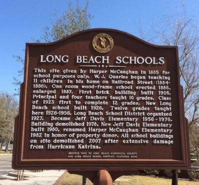 Long Beach Schools Marker image. Click for full size.
