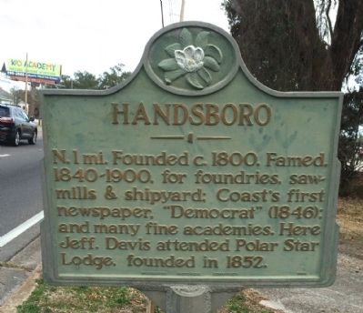 Handsboro Marker. Click for full size. Handsboro Marker image. Click for full size.