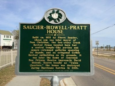 Saucier-Bidwell-Pratt House Marker. Click for full size. Saucier-Bidwell-Pratt House Marker image. Click for full size.