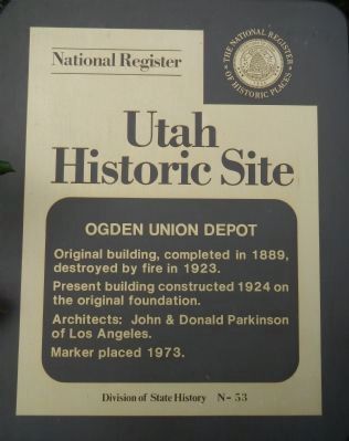Ogden Union Depot Marker image. Click for full size.