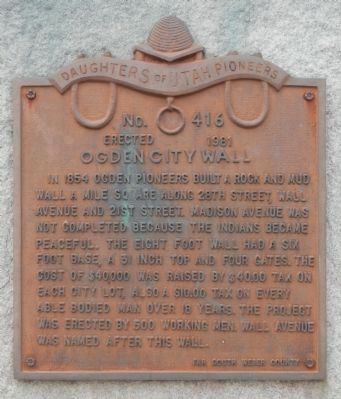 Ogden City Wall Marker image. Click for full size.