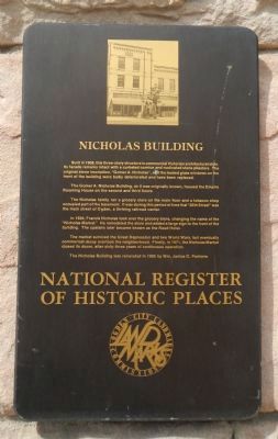 Nicholas Building Marker. Click for full size. Nicholas Building Marker image. Click for full size.