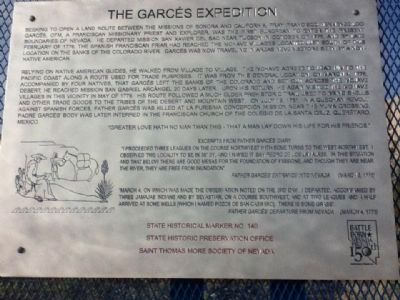 The Garces Expedition Marker image. Click for full size.