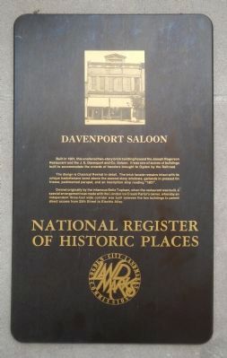 Davenport Saloon Marker image. Click for full size.