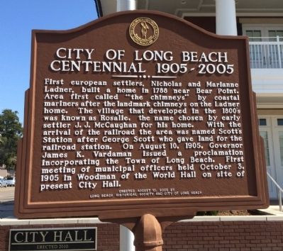 City of Long Beach Centennial 1905-2005 Marker image. Click for full size.