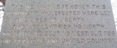 Civil War Memorial Epitaph. Click for full size. Civil War Memorial Epitaph image. Click for full size.