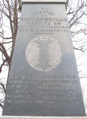 Civil War Memorial Inscription. Click for full size. Civil War Memorial Inscription image. Click for full size.