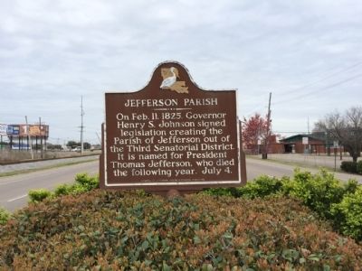 Jefferson Parish Marker. Click for full size. Jefferson Parish Marker image. Click for full size.