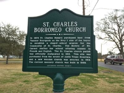 St. Charles Borromeo Church Marker. Click for full size. St. Charles Borromeo Church Marker image. Click for full size.