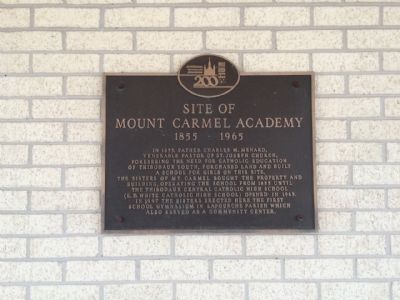 Site of Mount Carmel Academy Marker image. Click for full size.