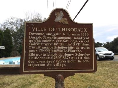 Ville de Thibodaux Marker (Side 2) image. Click for full size.