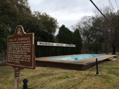 Area view of French language side of marker. image. Click for full size.