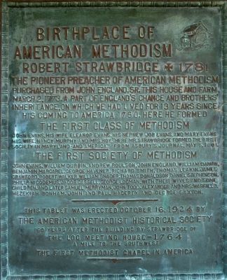 Birthplace of American Methodism Marker image. Click for full size.