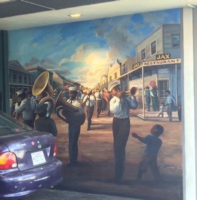 Mural to right of marker.. Click for full size. Mural to right of marker. image. Click for full size.